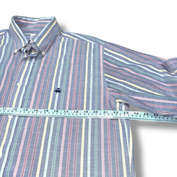 Brooks Brothers 346 Multicolor Stripe Original Polo Shirt M Cotton USA Colorful - Picture 9 of 9